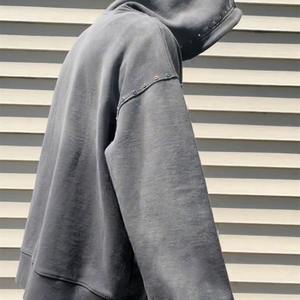 Sudadera con Capucha y Cremallera para Hombre, Personalizada con Logotipo, Adornada con Pedrería, Tejido de Forro Polar Sólido, Transpirable, de Secado Rápido, con Bolsillos - Product Image 6