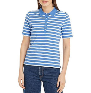 Camiseta Polo de Manga Corta Casual para Mujer, 100% Algodón, Tejido de Punto, 180 GSM, Secado Rápido, Antibolitas, Transpirable, con Servicio OEM, Venta al Por Mayor - Product Image 1