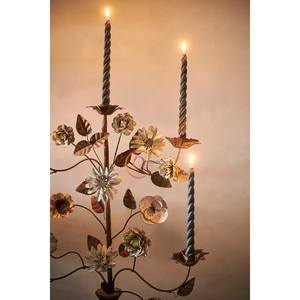 Unique Design 5 Arms Metal Candelabra Gold Color Wedding And Party Decoration Customized Size Unique Candle Jar Leaf Design - Product Image 2