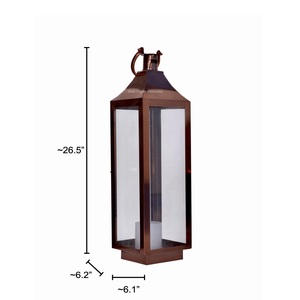 High Quality Metal & Glass Candle <b>Lanterns</b> <b>Copper</b> Finished for Home And Christmas Decoration Tabletop <b>Lanterns</b> - Product Image 6