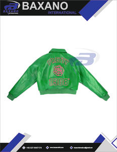 Alpha pour femmes |   Kapa |   Blouson universitaire Alpha en cuir PU vert personnalisé pour sororité, respirant, coupe-vent, vêtement d'extérieur d'hiver - Product Image 5