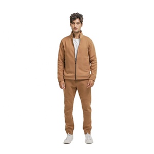 2026 Men's Solid Color Tracksuit Set Stand Collar <b>Zipper</b> <b>Jacket</b> Full Length Joggers Breathable Casual Autumn Wear - Product Image 1
