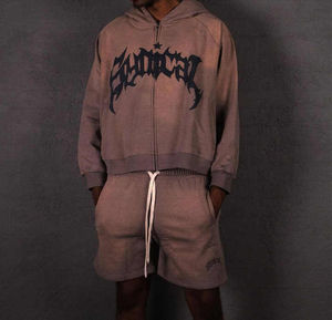 Pull uni d'hiver en éponge française surdimensionné pour hommes sweats à capuche lourds de haute qualité impression bouffante polaire personnalisée - Product Image 4