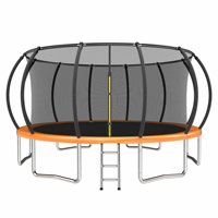 Trampoline en acier robuste de 16 pieds pour l'extérieur avec filet de protection pour les enfants - Exercice en toute sécurité