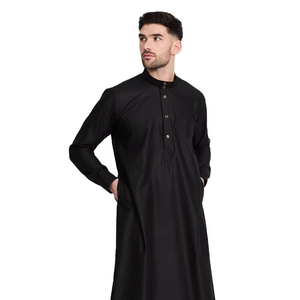 Thobe/Thawb Nuevo 2025 Islámico Thobe Hombres Musulmanes Sueltos Oriente Medio Túnica de manga larga Estilo étnico Túnica suelta - Product Image 1