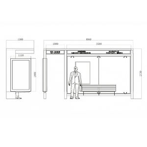 Abri de bus publicitaire extérieur intelligent à énergie solaire en aluminium, double face, avec bande LED, résistant aux intempéries, pour station de rue - Product Image 4