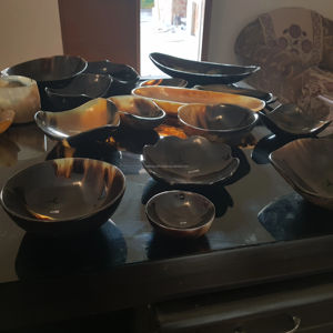 Meilleures ventes : Plat à épices jetable en bois naturel avec cuillère en bois d'ox et bol en bois de buffle pour servir des fruits et des salades lors de fêtes, en provenance d'Inde - Product Image 1