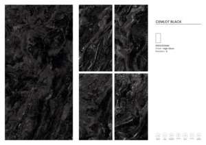 Azulejos de Porcelana con Acabado Brillante de Diseño Italiano, Color Negro Cemlot - Product Image 2