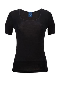 Camiseta de Manga Corta Tejida 100% Lana con Cuello en U para Mujer, Secado Rápido, Hecha en Italia - Product Image 6