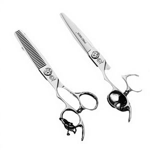 Ensemble de ciseaux pour gauchers en acier inoxydable, poignée ergonomique, ciseaux droits et effilants, outils professionnels de coiffure pour salon - Product Image 1