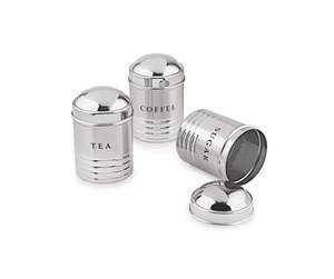Stainless Steel Eco-Friendly Mirror Polish <b>Tea</b> <b>Coffee</b> & <b>Sugar</b> Storage Canister Set with Airtight Lid (Set of 3) - Product Image 3