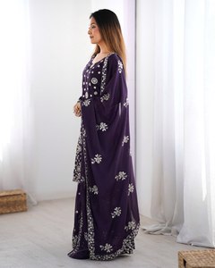 Sharara Salwar Kameez Tradicional de Diseñador, Bordado, para Mujer, en Georgette, para Fiesta/Playa, de Secado Rápido, Corte Regular, ZAIN EXPORTS - Product Image 5