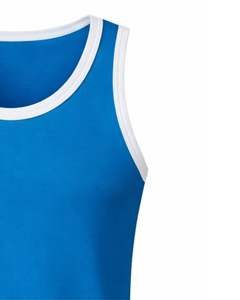 Customized Men Blue Sleeveless Tank Top Athletic Gym Vest Breathable <b>Stretch</b> <b>Fabric</b> Summer Wear Custom Manufacturer Wholesale - Product Image 4