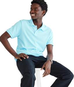 Camiseta Polo elástica con logotipo personalizado para hombre, camiseta polo cómoda de LICRA y algodón, venta al por mayor - Product Image 2