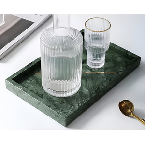 Plateau de service en marbre moderne de luxe, meilleure qualité, décoration d'intérieur, vente en gros directe d'usine, vendeur de vacances garanti à bas prix - Product Image 3