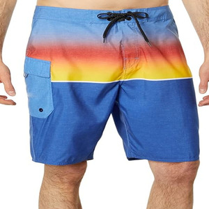 Shorts de Baño para Hombre, Color Degradado, Secado Rápido, con Cordón Ajustable, Casuales, Corte Corto, Cintura Media, 100% Poliéster - Product Image 4