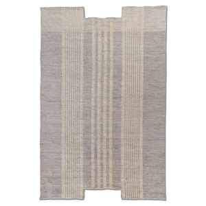 Handmade Wool Rugs in Contour Grey Black Striped Pattern for Home-for Living Room Bedroom <b>Hallway</b> for Teens-Model Number Hwl-443 - Product Image 1