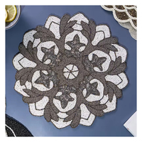 Set de table rond en perles écologiques fait main de luxe, 12x12 pouces, avec motif en relief 3D