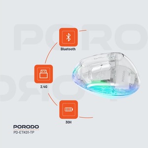 เมาส์ไร้สาย porodo 4800 dpi ดีไซน์แนวตั้งเพื่อความสะดวกสบายและมีประสิทธิภาพ - Product Image 2
