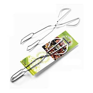 Chrome PI400 40cm Steel Scissor Barbecue Tongs Essential <b>BBQ</b> Tools - Product Image 1