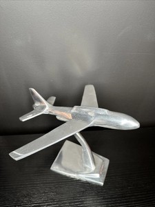 Statue de jet d'avion en aluminium argenté décoratif bureau affichage Jet Sculpture modèle d'avion Figurine en métal à collectionner - Product Image 2