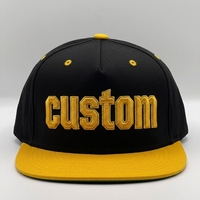 Topi Snapback 5 Panel Custom dengan Detail Kancing Bordir 3D, Pinggiran Datar, Model Baseball untuk Penggunaan Kasual, Olahraga, Luar Ruangan, dan Perjalanan