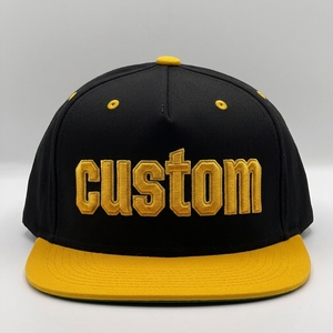 Casquette Snapback personnalisée à 5 panneaux avec broderie 3D, détails boutonnés, visière plate, ajustée, pour le sport, les loisirs, les activités de plein air et les voyages - Product Image 4