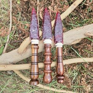 Đẹp Cao Cấp Xách Tay Tay Chạm Khắc 10 Inch Màu Đỏ Obsidian Đá Quý Đầu Mũi Tên Dao Với Xử Lý Nghi Lễ Athame Linh Vật - Product Image 5