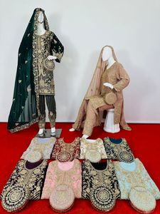 คอลเลกชันชุดเดรสลำลอง georgette แท้ประณีตมี5ดีไซน์10สีหินจาร์กันประดับพลอยเทียมประดับเลื่อมเพชรสำหรับทำงาน-ยกระดับ - Product Image 3