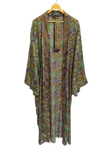 Vêtements de plage chemise kimono en soie pour femme multicolore doux et vêtements de maison chemisier en soie multicolore tunique kimono courte enveloppante - Product Image 4