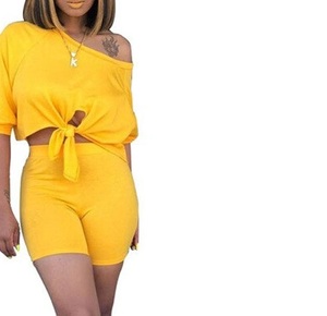 Sudadera de algodón 100% para mujer, sudadera recortada de verano más vendida con diseño de nudo frontal, precio al por mayor, ropa de verano absorbente - Product Image 5