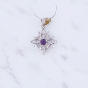 Colgante de Plata de Ley 925 con diseño de Luna original con piedras preciosas naturales a granel, joyería fina hecha a mano al por mayor para regalo de mujer - Product Image 3