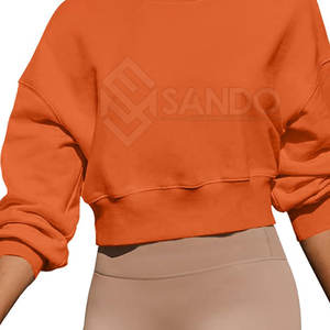 Sudadera corta de alta calidad para mujer, ropa de calle informal, gran oferta para la temporada de invierno con logotipo frontal - Product Image 2