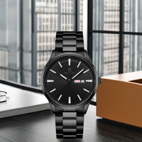 Montre élégante STELLAR, bracelet en acier inoxydable moderne, cadran en cristal, aiguilles lumineuses, mouvement à quartz japonais Miyota, pour homme, professionnelle