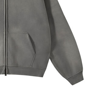 Sudaderas con capucha de lavado ácido hechas a medida para hombres, fabricantes profesionales, último modelo, sudaderas con cremallera cómodas y transpirables para hombres - Product Image 3