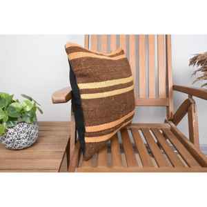 Oreiller en laine Kilim beige 18x18 pouces oreiller d'accent de luxe motif moelleux Vintage plume d'impression rustique pour la literie de noël - Product Image 2