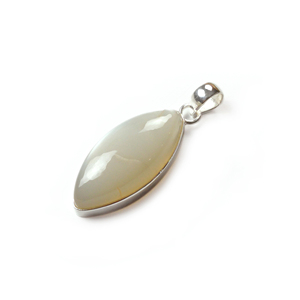 Pendentif en argent sterling 925 avec pierre de lune blanche marquise, cabochon lisse, bijoux en pierres précieuses faits à la main, vente en gros - Product Image 3