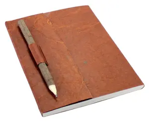 Quaderno per appunti in carta di cotone bianco fatto a mano ecologico con matita in legno per schizzi e viaggi per regalare
