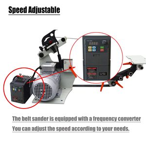 เครื่องขัดสายพานปรับความเร็วไฟฟ้า ขนาด 72 นิ้ว x 2 นิ้ว มัลติฟังก์ชั่น พร้อมแท่นวางเครื่องมือแบบแบนสำหรับทำมีด - Product Image 2