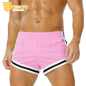 Pantalones cortos atléticos para correr de alta calidad para hombres y mujeres, pantalones cortos transpirables de secado rápido, bolsillos con cremallera a rayas, teñidos lisos - Product Image 5