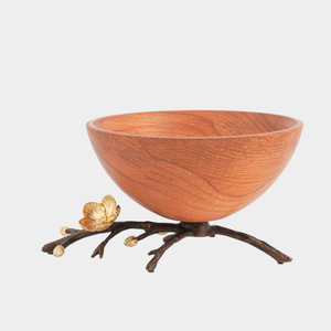 Bol de service alimentaire en bois de qualité supérieure avec accent floral bol à salade pour les fêtes de mariage - Product Image 6