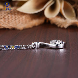 Colgante de oro blanco con diamante de corte redondo TDW 0,22 de Labstone/colgantes inspirados en el Cisne Elegance/color de la EF-VS - Product Image 3