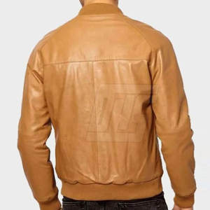 Veste en cuir classique de couleur personnalisée pour hommes avec design à coupe ajustée et veste d'hiver à coutures durables pour hommes - Product Image 3