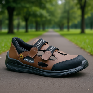 Sandalias de Seguridad para Fitness Dragster-1240 Talla 45 Marrón/Negro Cuero - Product Image 3