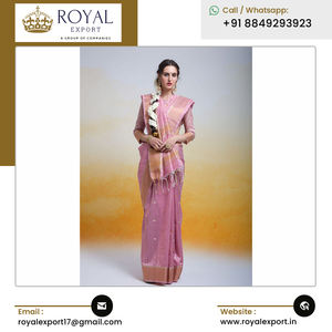 Colección exclusiva de Sari tejido de seda pura de diseñador de moda de la mejor calidad, tamaño libre para bodas, fiestas, Material de algodón - Product Image 2