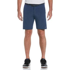 Shorts de golf personnalisés pour hommes en tissu peigné de coton, extensibles dans les 4 sens, style urbain, motif uni, fermeture éclair écologique - Product Image 3