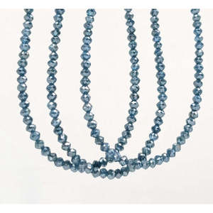Perle de diamant naturel bleu 2,5-3,3 mm facettée en forme de rondelle pour la fabrication de bijoux - Product Image 2