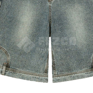 Concevez vos propres shorts en jean décontractés pour hommes, taille élastique, 100% coton, service OEM, respirants, séchage rapide, en stock - Product Image 6