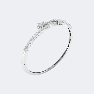 1.40CTW Round Pave-<b>Set</b> Diamond <b>Bangle</b> Cuff Bracelet - Product Image 5