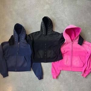 Fabricante de ropa de Hosten Greek Enterprises Sudaderas con cremallera Sudaderas con capucha para hombres Algodón Lavado ácido Sudaderas con capucha de invierno para hombres - Product Image 2